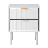 Living Fusion Ylona 2 Drawer Ribbed Bedside Table