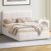 Living Fusion Reese Boucle Gas Lift Storage Bed Frame