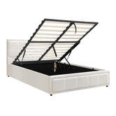 Living Fusion Reese Boucle Gas Lift Storage Bed Frame