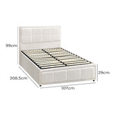 Living Fusion Reese Boucle Gas Lift Storage Bed Frame