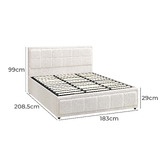 Living Fusion Reese Boucle Gas Lift Storage Bed Frame