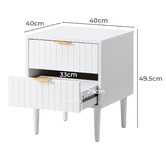 Living Fusion Ylona 2 Drawer Ribbed Bedside Table