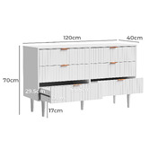 Living Fusion Ylona 6 Drawer Ribbed Chest