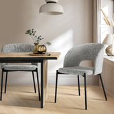 Living Fusion Grey Wilson Faux Linen Dining Chairs