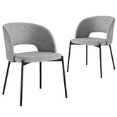 Living Fusion Grey Wilson Faux Linen Dining Chairs