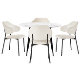 Living Fusion 4 Seater Tyler Sherpa Dining Table &amp; Chair Set