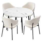 Living Fusion 4 Seater Tyler Sherpa Dining Table &amp; Chair Set