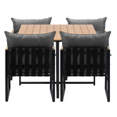 Living Fusion 4 Seater Square Hicks Outdoor Dining Table &amp; Chair Set