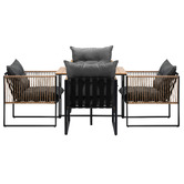 Living Fusion 4 Seater Square Hicks Outdoor Dining Table &amp; Chair Set