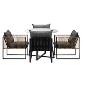 Living Fusion 4 Seater Round Hicks Outdoor Dining Table &amp; Chair Set