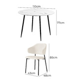 Living Fusion 4 Seater Tyler Sherpa Dining Table &amp; Chair Set