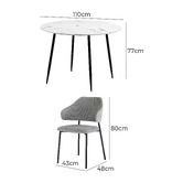 Living Fusion 4 Seater Tyler Faux Linen Dining Table &amp; Chair Set