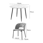 Living Fusion 4 Seater Wilson Faux Linen Dining Table &amp; Chair Set