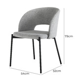 Living Fusion Grey Wilson Faux Linen Dining Chairs