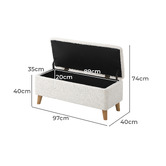 Living Fusion Robin Eucalyptus Wood Storage Ottoman Bench