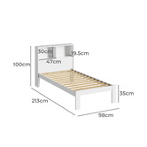 Living Fusion Isabelle Pine Wood Single Bed with Shelves