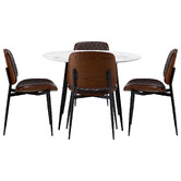 Living Fusion 4 Seater Niall Faux Leather Dining Table &amp; Chair Set