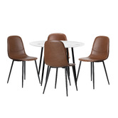 Living Fusion 4 Seater Mohsin Faux Leather Dining Table &amp; Chair Set