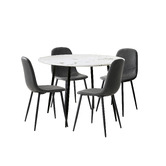 Living Fusion 4 Seater Mohsin Faux Leather Dining Table &amp; Chair Set
