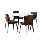 Living Fusion 4 Seater Niall Faux Leather Dining Table &amp; Chair Set