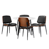 Living Fusion 4 Seater Niall Faux Leather Dining Table &amp; Chair Set