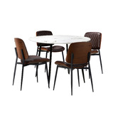 Living Fusion 4 Seater Niall Faux Leather Dining Table &amp; Chair Set