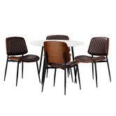 Living Fusion 4 Seater Niall Faux Leather Dining Table &amp; Chair Set