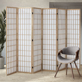 Living Fusion 6 Panel Elpeda Paulownia Wood Room Divider