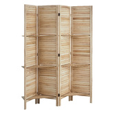 Living Fusion 4 Panel Kryvo Room Divider with Shelves