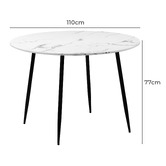 Living Fusion 4 Seater Aleja Faux Sherpa Dining Table &amp; Chair Set