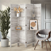 Living Fusion 4 Panel Kryvo Room Divider with Shelves