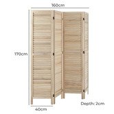 Living Fusion 4 Panel Kryvo Paulownia Wood Room Divider