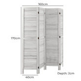 Living Fusion 4 Panel Kryvo Paulownia Wood Room Divider