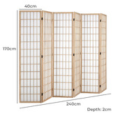 Living Fusion 6 Panel Elpeda Paulownia Wood Room Divider