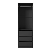 Living Fusion 3 Piece Black Cassandra 185cm Wardrobe Set