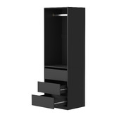 Living Fusion 3 Piece Black Cassandra 185cm Wardrobe Set