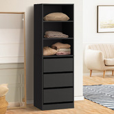 Living Fusion 3 Piece Black Cassandra 159cm Wardrobe Set