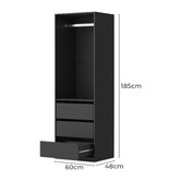 Living Fusion Black Cassandra 3 Drawer Wardrobe