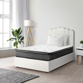 Living Fusion Ellora Boucle Gas Lift Bed Frame &amp; Enola Mattress Set