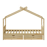 Living Fusion Kids&#039; Alec Pine Wood Single Bed with Storage