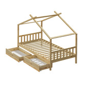 Living Fusion Kids&#039; Alec Pine Wood Single Bed with Storage