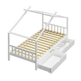 Living Fusion Kids&#039; Alec Pine Wood Single Bed with Storage