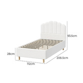 Living Fusion White Ellora Boucle Bed Frame