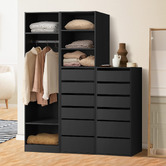 Living Fusion 3 Piece Black Cassandra Wardrobe Set