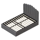 Living Fusion Grey Ellora Velvet Gas Lift Bed Frame