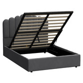 Living Fusion Grey Ellora Velvet Gas Lift Bed Frame