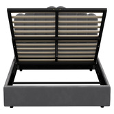 Living Fusion Grey Ellora Velvet Gas Lift Bed Frame