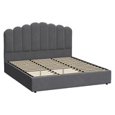 Living Fusion Grey Ellora Velvet Gas Lift Bed Frame