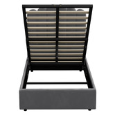 Living Fusion Grey Ellora Velvet Gas Lift Bed Frame
