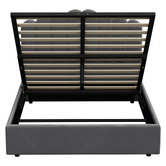 Living Fusion Grey Ellora Velvet Gas Lift Bed Frame